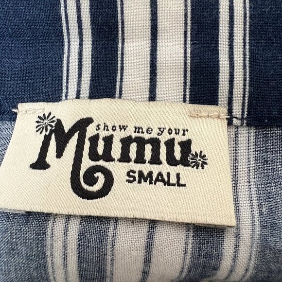 Show Me Your Mumu‎ Women's Navy Stripe Wrap Maxi Skirt Small - Picture 8 of 8